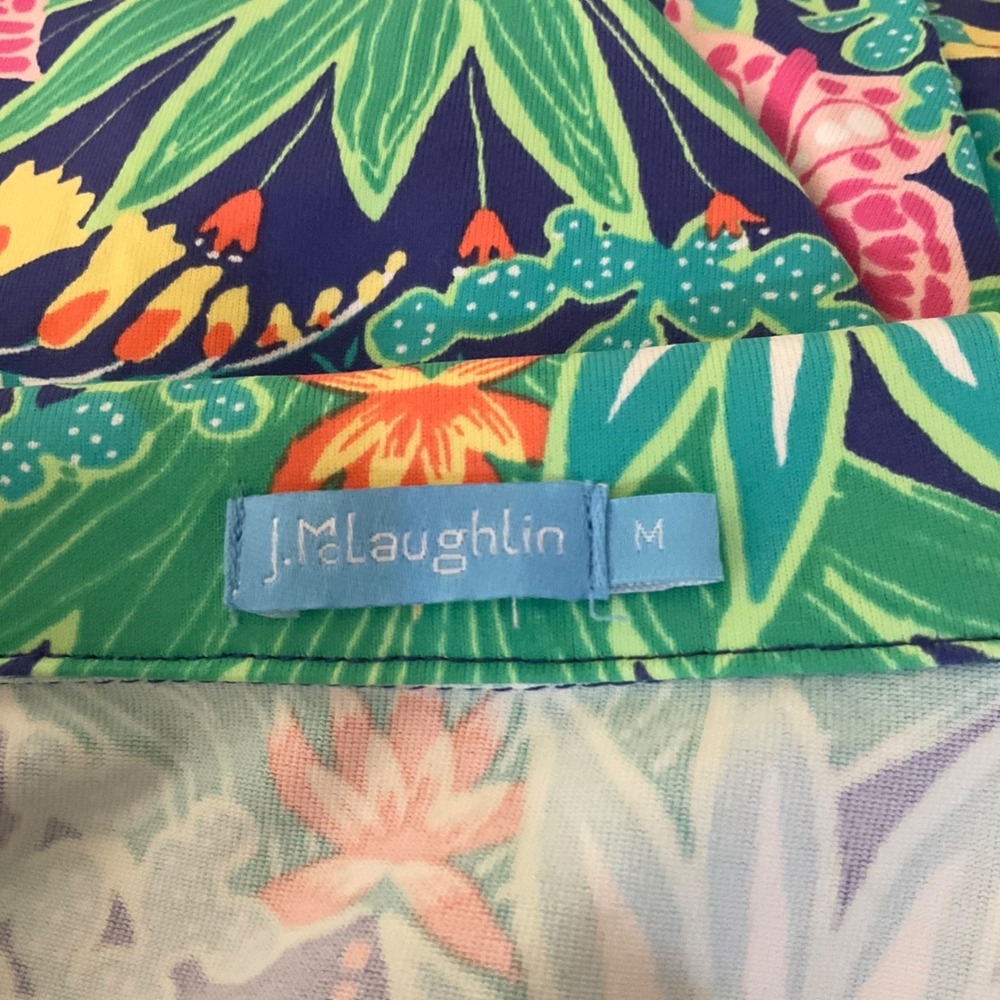 J.McLaughlin Womens Sleeveless Shift Dress Green Butterfly Botanical Print Sz M - Picture 7 of 7